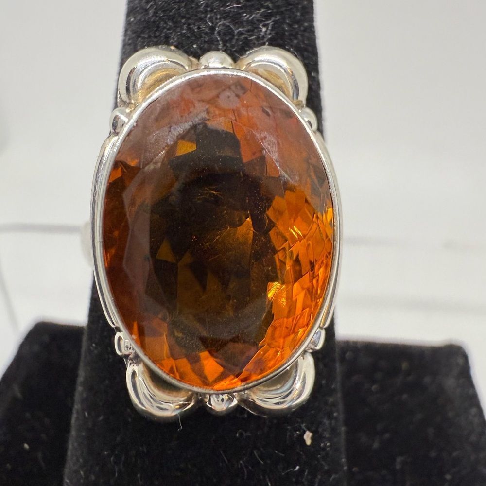 925 Sterling silver citrine ring size 8